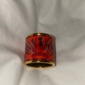 Hermes Enamel Gold Plated Brazil Scarf Ring